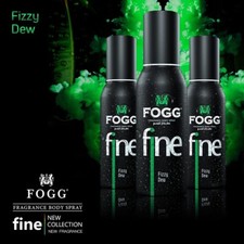 3x 120ML FOGG Fine Fizzy Dew Deodorant No Gas Long-Lasting Perfume Body Spray