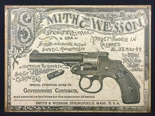 Smith & Wesson Metal Sign 1892 Advertisement Govt Contracts - SASS - Made in USA