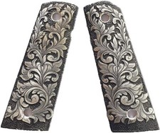 Paras Aluminum Hand Engraved 1911 grips Fit with S W Colt Kimber Springfield F6