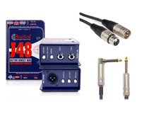 Radial Engineering J48-mk2-pk1-k J48 Direct Box, Mic-xx-25 And G-ht-25-r Cables