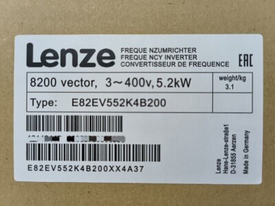 E82EV552K4B200 NEW LENZE E82EV552_4B200 Frequency Inverter 8200 Vector 3.1kW