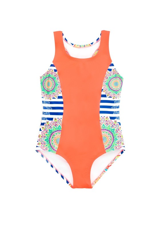 Color Fingers Sleeveless Girl Swimsuit As Shown, 10