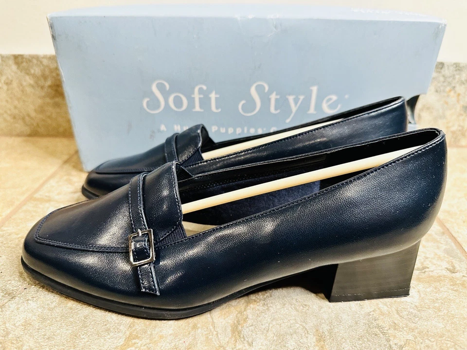 Estilo suave | Zapatos planos de cuero azul marino deslizantes para mujer talla 6 M | ¡NUEVOS! ✨💖 Foto 4 de 4