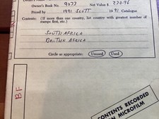 ICOLLECTZONE BOX LOTS & COLLECTIONS- South Africa Sales  Book 1991 CV  (A000-11)