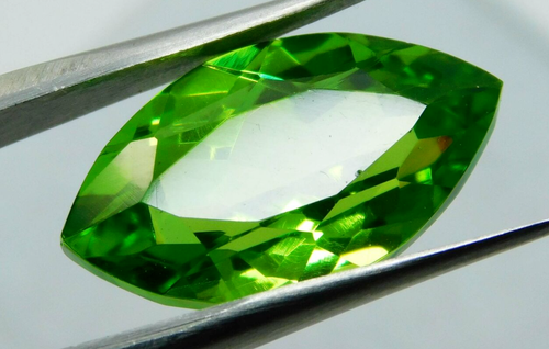 Green PERIDOT Natural MARQUISE CUT Faceted CERTIFIED Amazing Gemstone 10.35 Ct - Picture 3 of 8