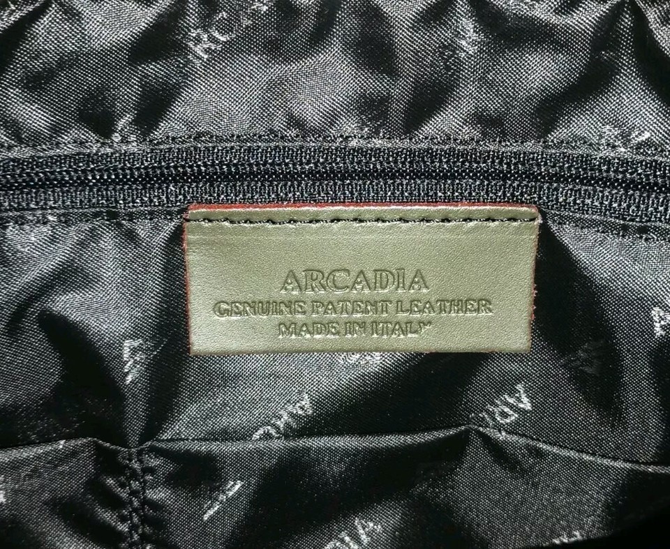 NWT Vintage Arcadia Forest Green Hand Bag Patent Leather eBay
