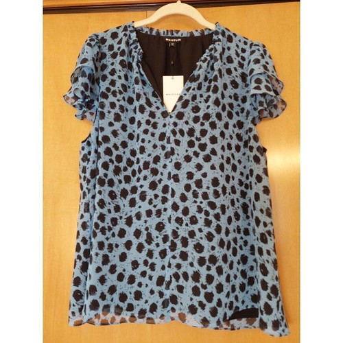 NUOVO! Camicetta blu Whistles stampa dalmata spazzolata taglia 14 $179 - Foto 4 di 12