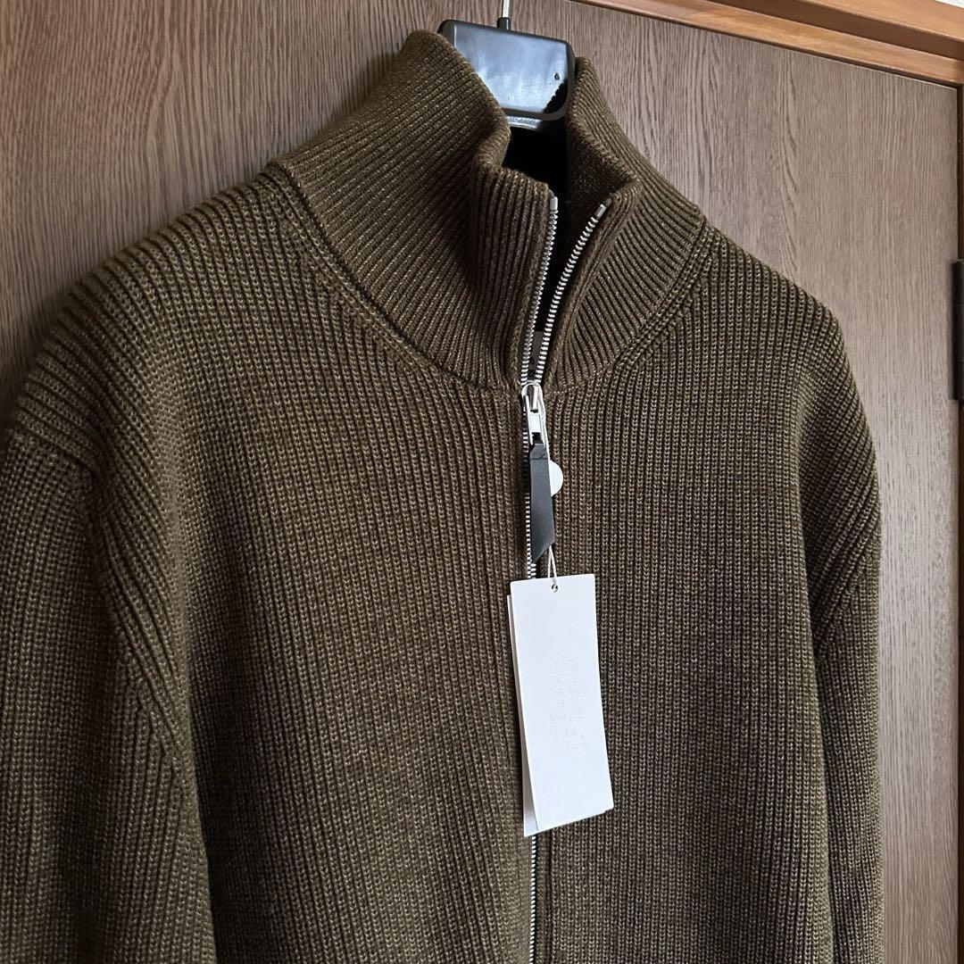 Maison Margiela Driver's Sweater Olive XXL Men's Knit Zip Maison Margiela Driver's Sweater Olive XXL Men's Knit Zip