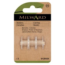 Plastic Bobbin: Universal: Class 15k: 3 pieces Milward Green Haberdashery