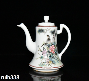 Chinese The Republic of China Pastel Flowers and birds porcelain pot