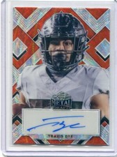 2022 Leaf Metal Draft Orange Wave Autographs Travis Dye Rookie Auto 3/5