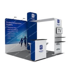 10ft Custom Pop Up Trade Show Kiosk Display Booth Exhibits Event with TV Bracket