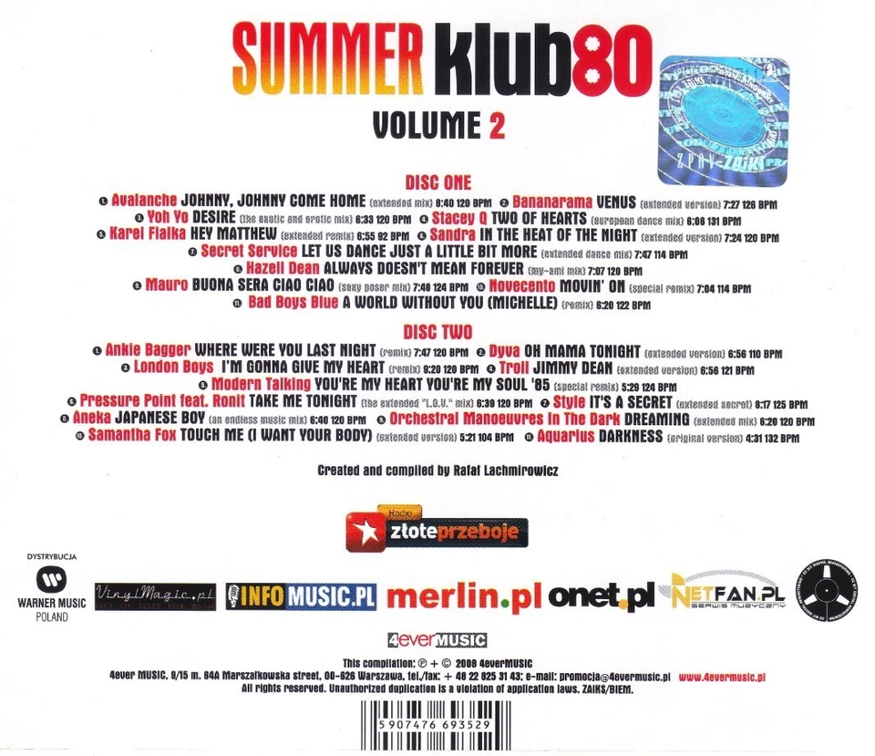 Summer Klub80 Volume 2 (2 CD) RAR !!! - Bild 2 von 4