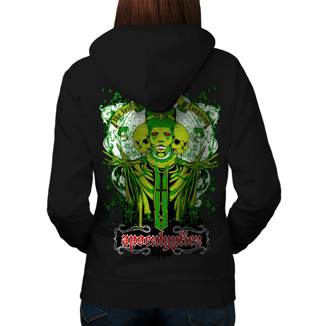 Wellcoda Apocalyptica Death Evil Womens Hoodie Back