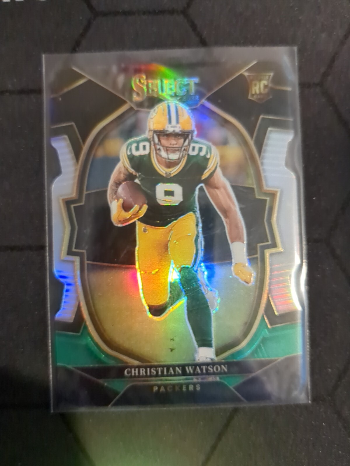 Christian Watson 2022 Select Concourse Black Green Prizm Die Cut Rookie RC #53