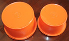 Tupperware Servalier orange 3” canister pair #1298-10 & 1297-9 vintage EUC — photo 6