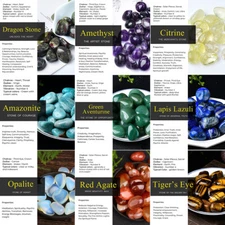 100g Lot Tumbled Stones, 0.78-1.97" Crystal Healing Stones, Choose Stone Type