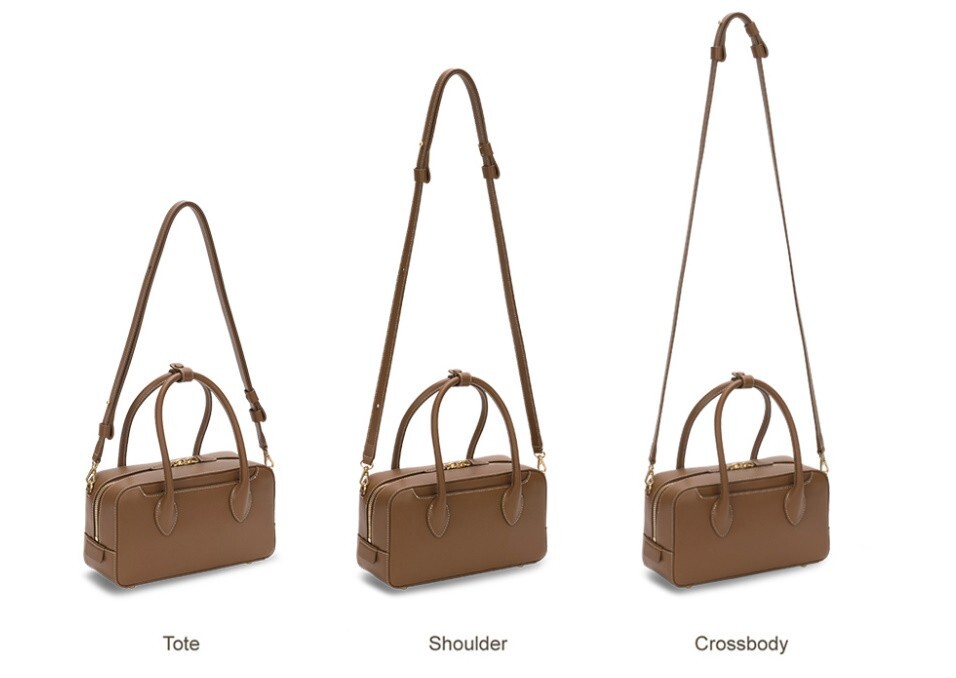 Demeriel Bowling Bag Medium - 3way Tote Shoulder Crossbody