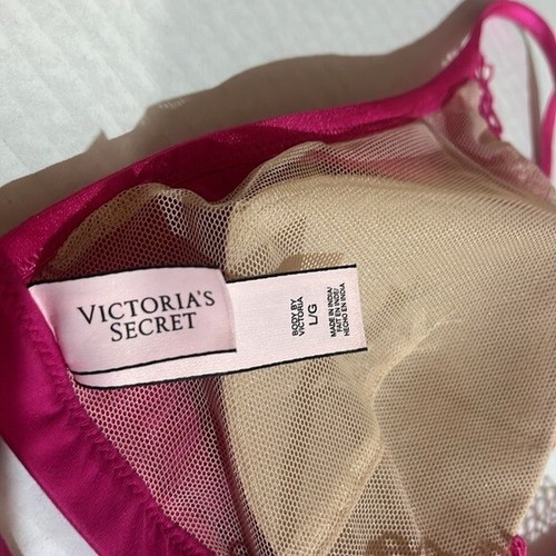 NWT Victoria's Secret Hot Pink Racerback Triangle Lace Bralette Size L - Picture 5 of 6