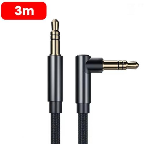 Cable de audio con conector de 3,5 mm codo macho a recto macho cable auxiliar de alta fidelidad - Imagen 29 de 29
