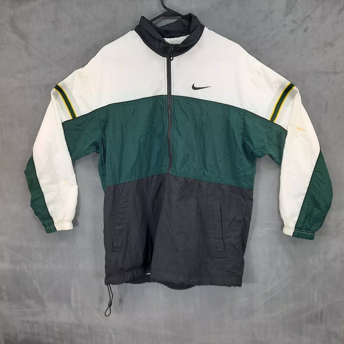 Nike windbreaker green and cheap white