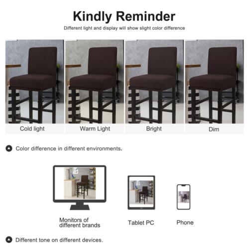Stretch Bar Stool Covers for Counter Short Back Chair Covers - Picture 7 of 14