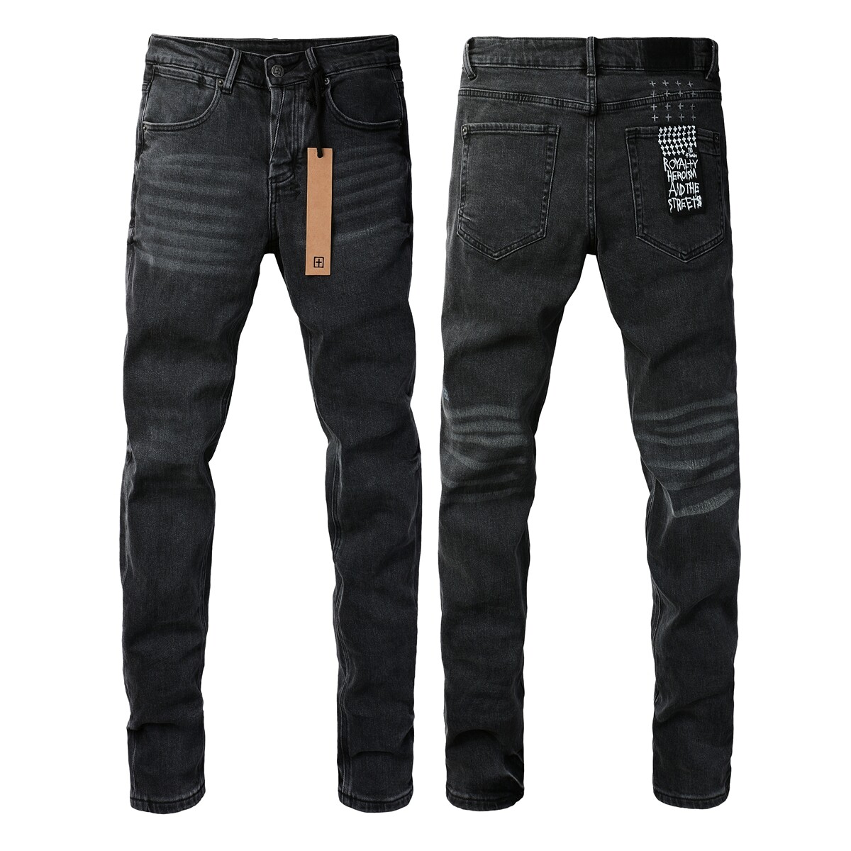 NEW KSUBI Men's Black Slim Distressed High Street Fashion