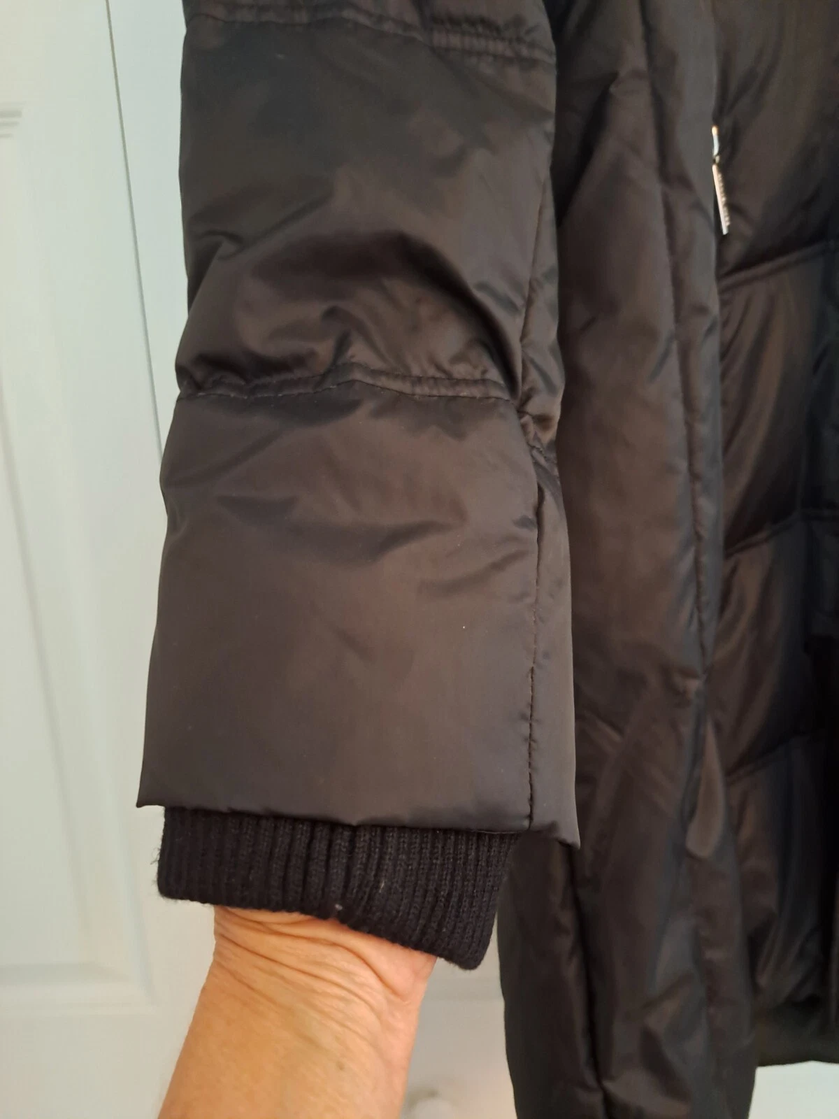 Piumino lungo Michael Kors donna MEDIUM nero nuovo con etichette giacca pelliccia sintetica cappuccio