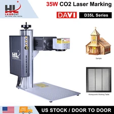 DAVI D35L RF-CO2 35W Galvo Laser Marking Machine Wood Engraving with Honeycomb