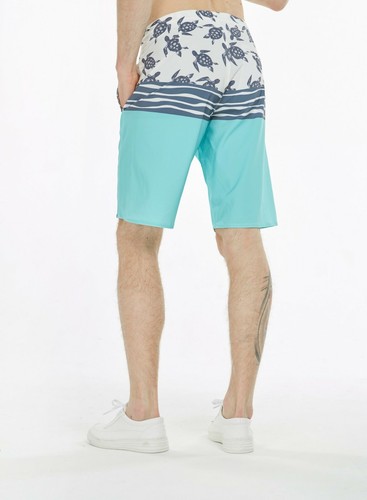 Pantalones Cortos Hawaiianos Resaca Hombres en Honu Turtle Wave Turquesa - Imagen 7 de 9