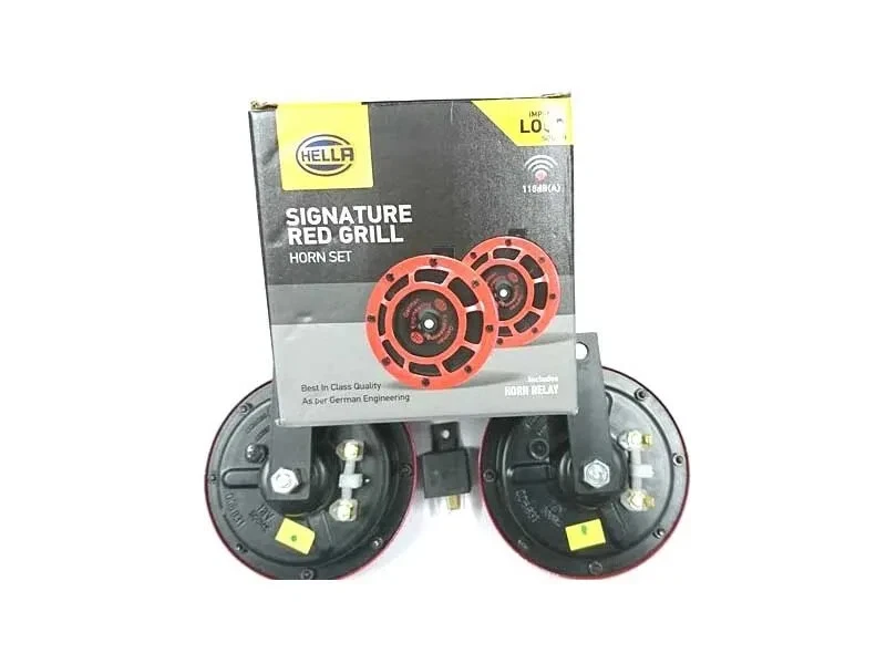 HELLA SIGNATURE RED GRILL 12V Super Tone Dual Tone Horn 500 / 300HZ WITH WIRING - Image 3 of 3