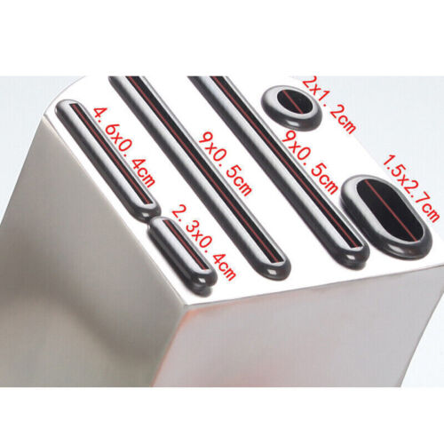 Stainless Steel Knife Holder Block Set Kitchen Tool Storage Rack Scissor Slot - Picture 6 of 8