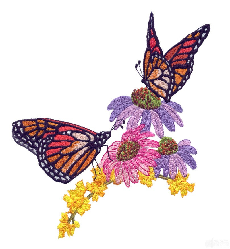 45 Butterfly Garden Machine Embroidery Designs on USB This Nation