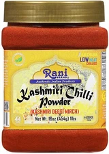 Rani Kashmiri Chilli Powder (Deggi Mirch, Low Heat) Ground Indian Spice 16oz 