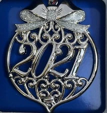 Regent Square Studio Design 2021 Collectible Xmas  Ornament W/ European Crystals