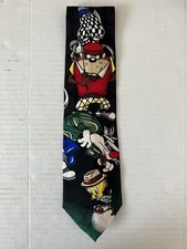 Looney Tunes Mania Men's Necktie Tie Silk Bugs Tweety Taz Sylvester Golf 57"