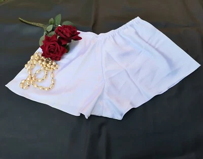 White Satin French Knickers Underwear Sissy Satin Panties Size 12/14 (030402)