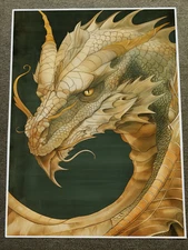 Fantasy Dragon Art Print - Intricate Dragon Illustration Poster 18x24in