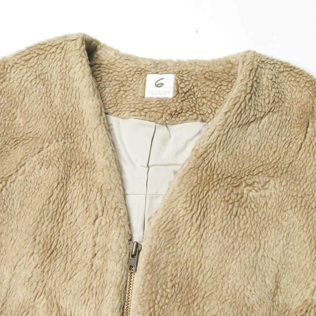 6 ROKU BEAUTY&YOUTH UNITED ARROWS V NECK FAKE FUR COAT