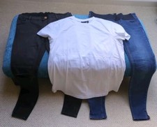 Maternity Bundle 1 Pair New Look Jeans And 1 Pair ASOS Jeans And T Shirt Size 10