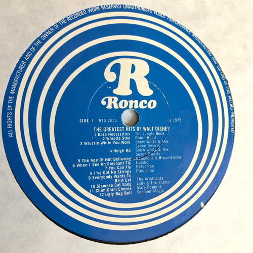 Greatest Hits Of Walt Disney Vinyl Soundtrack Compilation LP - Picture 5 of 6
