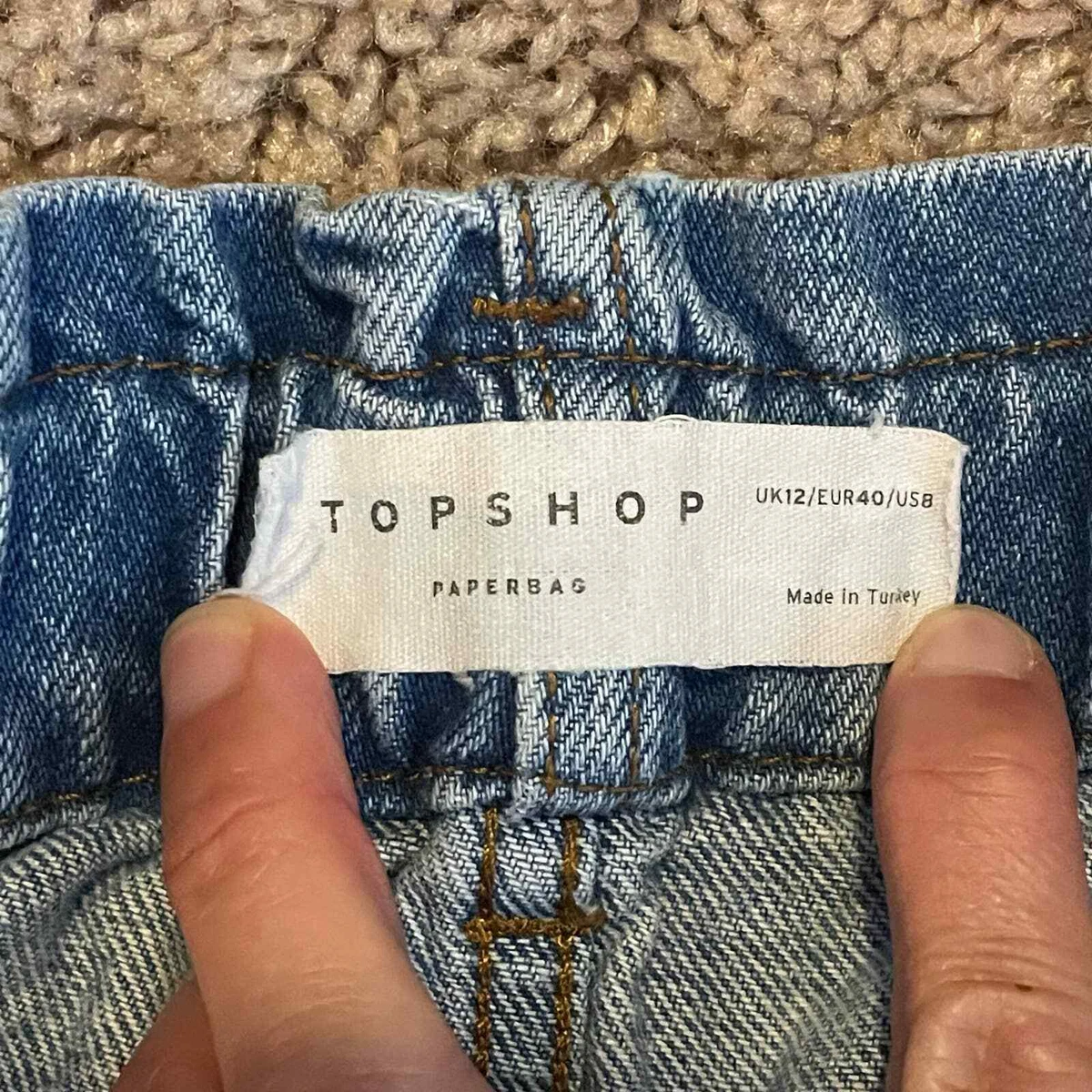 Topshop paperbag store jeans