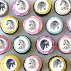 Horse Horses Pre-cut Mini Edible Icing Cupcake or Cookie Toppers