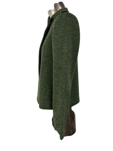 Cappotto giacca lana di agnello Laura Ashley taglia 12 donna EU40 verde bottiglia maglia morbida - Foto 9 di 15