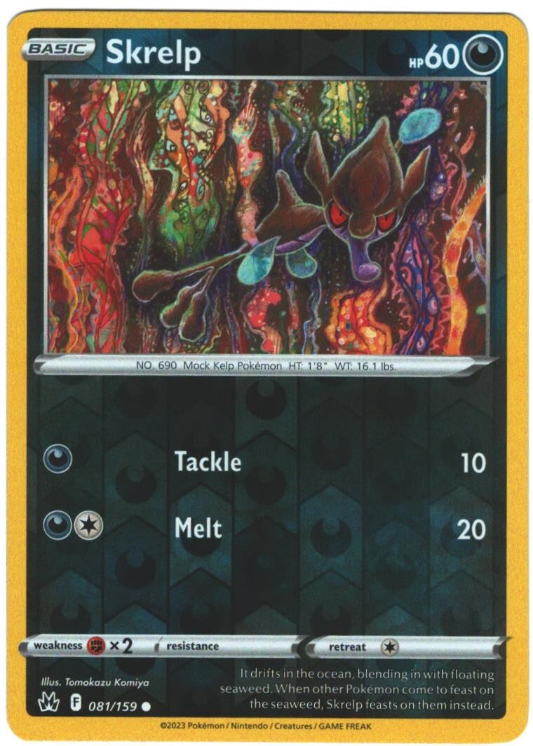 Skrelp 81/159 Crown Zenith Reverse Holo Common Pokémon TCG | eBay