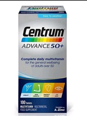 Centrum Advance 50+ Multivitamin- & Mineraltabletten essentielle Nährstoffe 100 Tabs