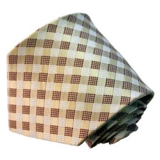 Mens' Brown, Light Brown Color Geometric Pattern Ties
