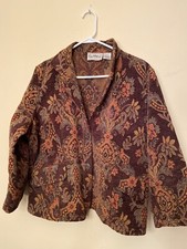Vintage Flashback Floral Tapestry Blazer/Jacket XL BOHO EUC