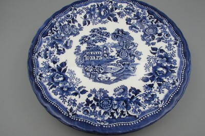 Royal Wessex Churchill Queens England TONQUIN Blue Dinner Plates - Set of Four