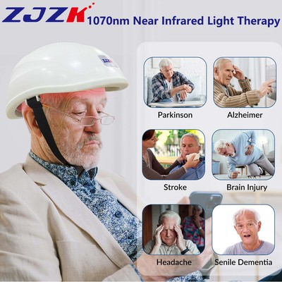 ZJZK 1070nm Infrared Light Alzheimer Helmet Brain Therapy for Insomnia Parkinson